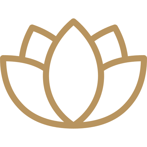 Golden lotus flower icon on a white background
